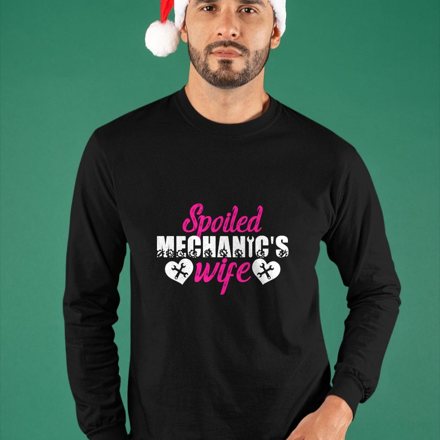 Best Wife Shirt, Wife and Husband Unisex T-Shirt/Hoodie/Sweatshirt HLT00 - Gift for wife T shirt, spoiled wife   Spoiled Mechanic's Wife Of A Mechanic Wife Pullover Hoodie