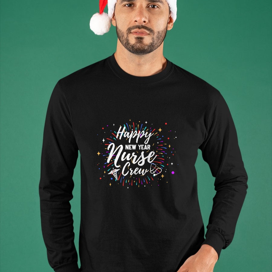 Funny Nurse Shirt, Nurse Unisex T-Shirt/Hoodie/Sweatshirt HLT00 - Happy New Year Nurse Crew Funny New Year For Nurse T-Shirt