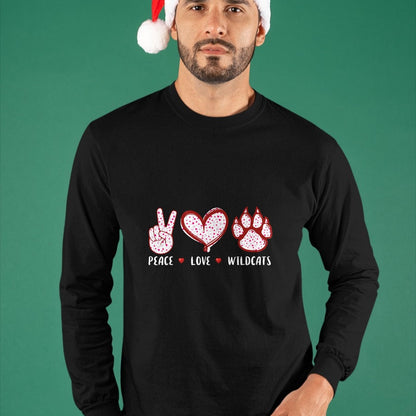 Cat Love Shirt, Funny Cat Lover Gift UnisexT-Shirt/Hoodie/Sweatshirt HLT00 - Peace Love Wildcats Gifts Men Women Kids Boys Girls Wild cat T-Shirt
