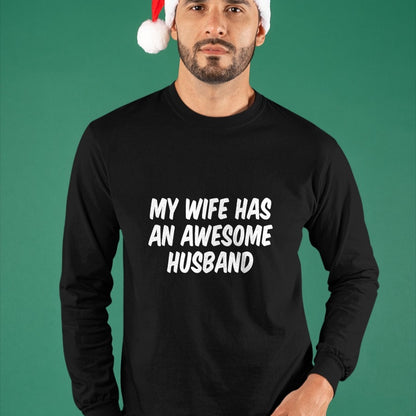 Best Wife Shirt, Wife and Husband Unisex T-Shirt/Hoodie/Sweatshirt HLT00 - My Wife Has An Awesome Husband T-Shirt (5)