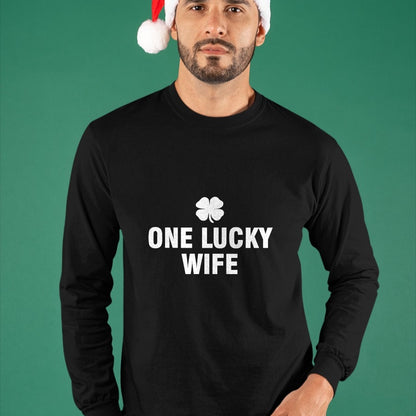 Best Wife Shirt, Wife and Husband Unisex T-Shirt/Hoodie/Sweatshirt HLT00 - Gift for wife T shirt, lucky wife   One Lucky Wife Premium T-Shirt (2)