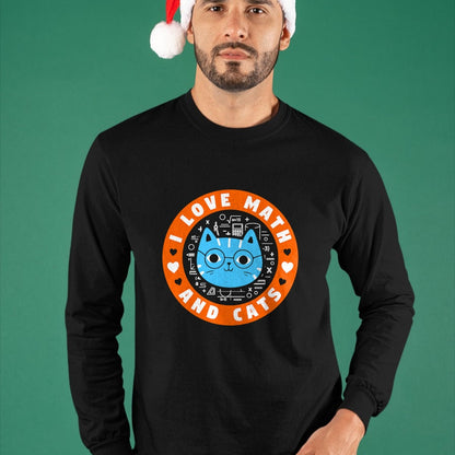 Cat Love Shirt, Funny Cat Lover Gift UnisexT-Shirt/Hoodie/Sweatshirt HLT00 - I Love Math and Cats Funny Cat Lover Math Teacher T-Shirt