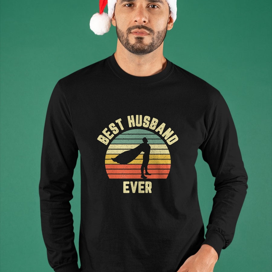 Best Wife Shirt, Wife and Husband Unisex T-Shirt/Hoodie/Sweatshirt HLT00 - Vintage Best Husband Ever Superhero Fun Retro Graphic T-Shirt