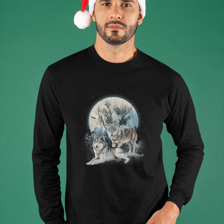 Native American T-Shirts, Vintage Native American Unisex T-Shirt/Hoodie/Sweatshirt HLT00 - The Mountain Wolf Native American Wolf Wolves Lover