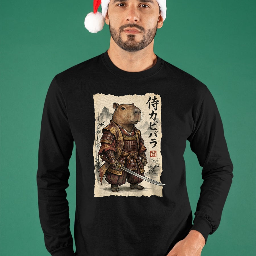 Cute Capybara Shirt, Funny Capybara Unisex T-Shirt/Hoodie/Sweatshirt HLT00 - Samurai Capybara Japanese Art Vintage Graphic Funny Animal T-Shirt