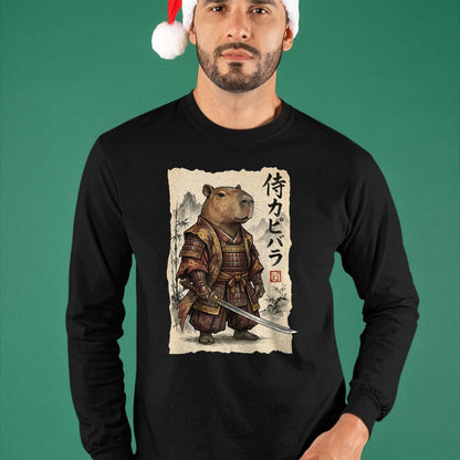 Cute Capybara Shirt, Funny Capybara Unisex T-Shirt/Hoodie/Sweatshirt HLT00 - Samurai Capybara Japanese Art Vintage Graphic Funny Animal T-Shirt