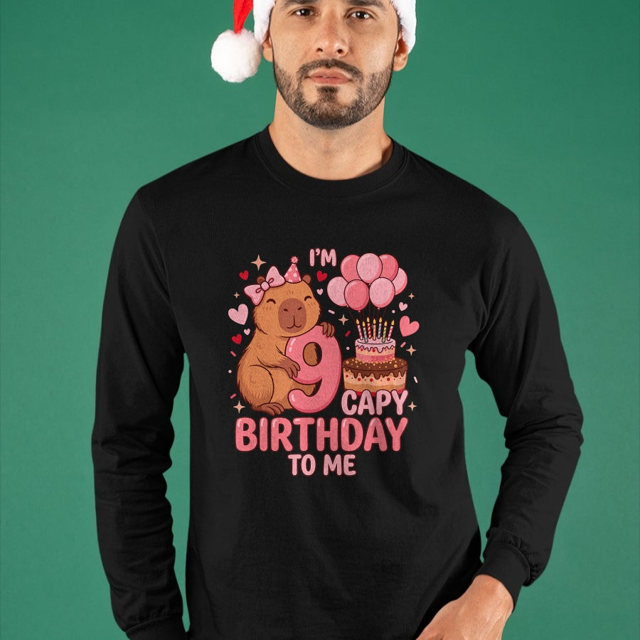 Cute Capybara Shirt, Funny Capybara UnisexT-Shirt/Hoodie/Sweatshirt HLT00 - Capybara 9 Year Birthday Girl Capybara 9th Birthday 2017 T-Shirt