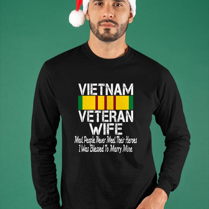 Best Wife Shirt, Wife and Husband Unisex T-Shirt/Hoodie/Sweatshirt HLT00 - Gift for wife T shirt, lucky wife   Vietnam Veteran Wife Gift T-Shirt