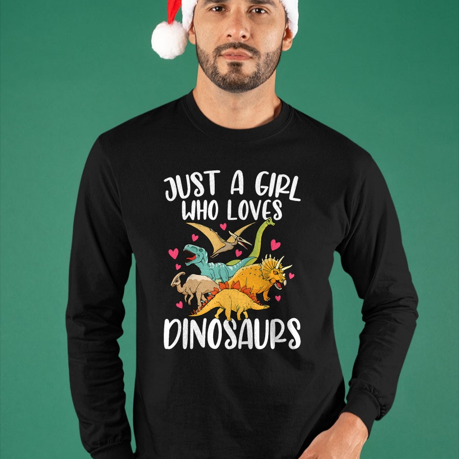 Best Dinosaur Lover Shirt, Funny Dinosaur UnisexT-Shirt/Hoodie/Sweatshirt HLT00 - Just a Girl Who Loves Dinosaurs Women Teen Girls Dinosaur T-Shirt
