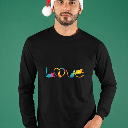 Cat Love Shirt, Funny Cat Lover Gift UnisexT-Shirt/Hoodie/Sweatshirt HLT00 - Love Cats Colorful Watercolor Decoration Cute Cat Toy T-Shirt (1)