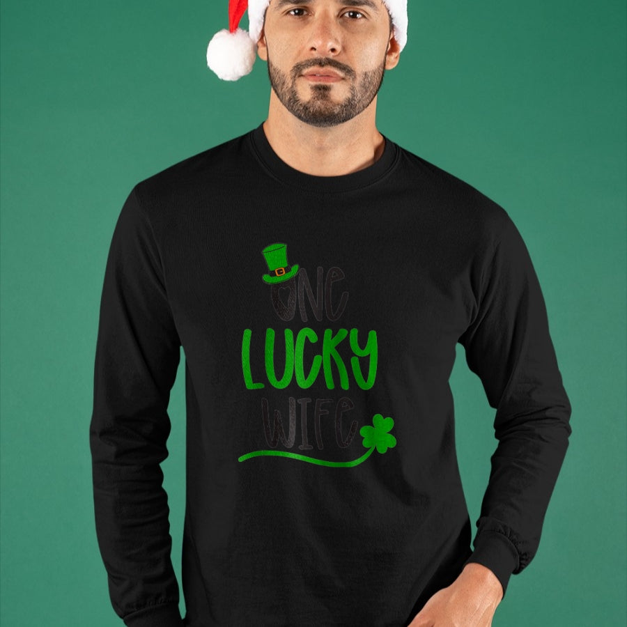 Best Wife Shirt, Wife and Husband Unisex T-Shirt/Hoodie/Sweatshirt HLT00 - Gift for wife T shirt, lucky wife   One Lucky Wife Irish St Patricks Day Womens Girls Funny Gift Rag