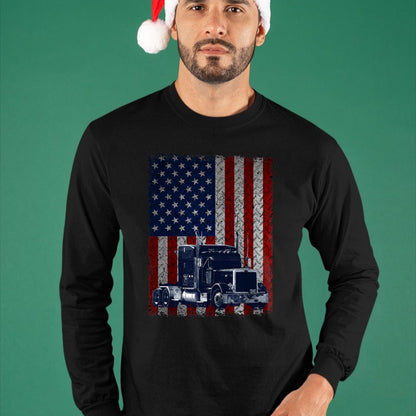 Best Truck Driver Life Shirt, Funny Trucker UnisexT-Shirt/Hoodie/Sweatshirt HLT00 - Truck Driver American Flag Patriotic Trucker T-Shirt