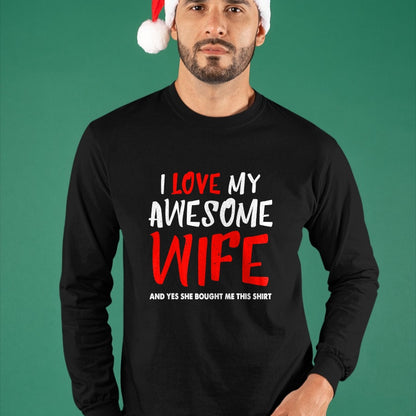 Best Wife Shirt, Wife and Husband Unisex T-Shirt/Hoodie/Sweatshirt HLT00 - I Love My Awesome Wife Funny Husband Gift Mens Boys T-Shirt