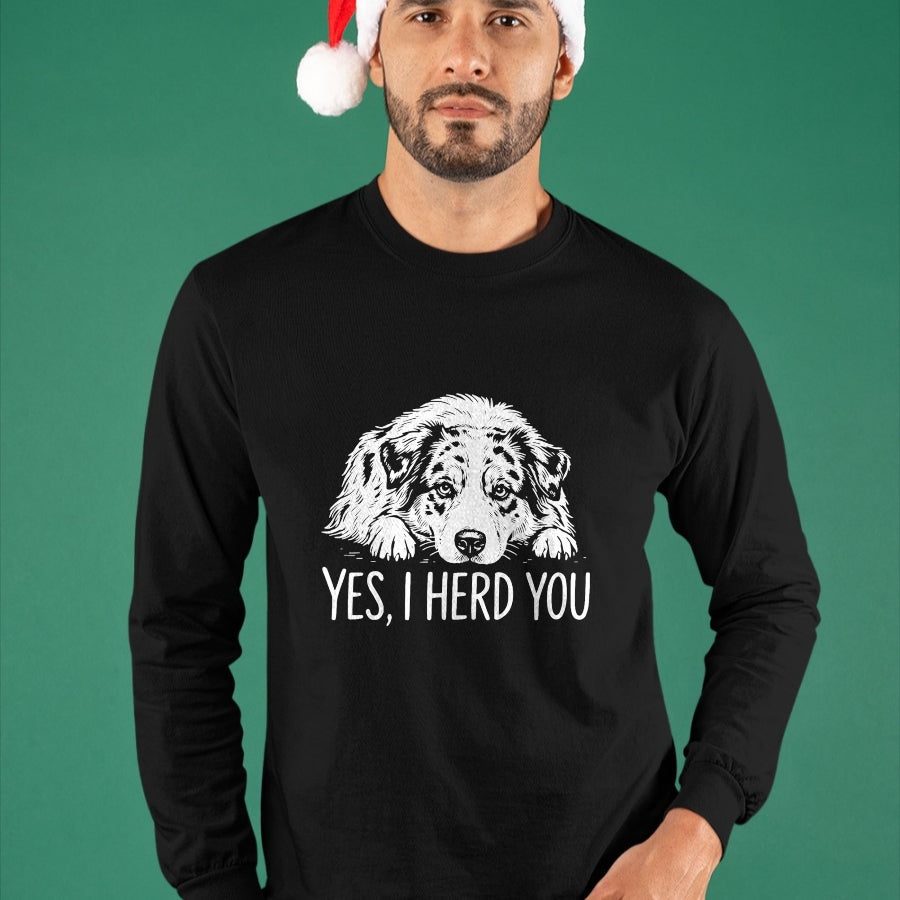 Best Farmer Life Shirt, Funny Farmer UnisexT-Shirt/Hoodie/Sweatshirt HLT00 - Yes I Heard You Line Art Australian Shepherd Dog Lovers T-Shirt