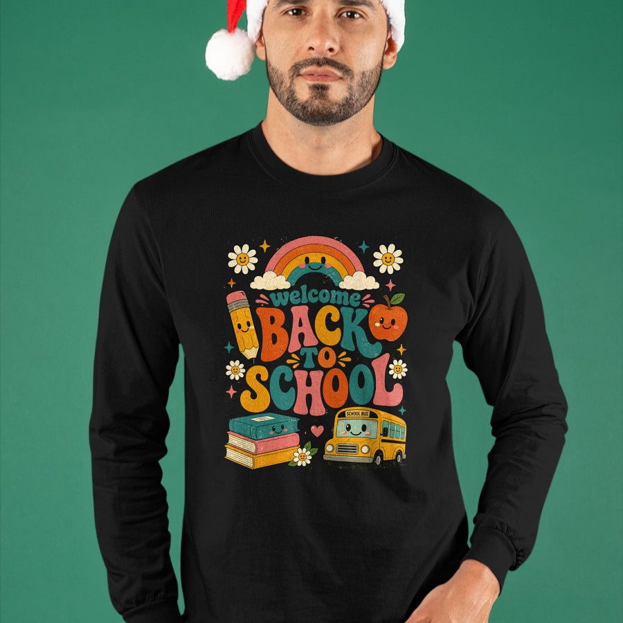 Best Student Shirt, Funny Back To School UnisexT-Shirt/Hoodie/Sweatshirt HLT00 - Welcome Back to School Rainbow Teacher Apparel First Day T-Shirt