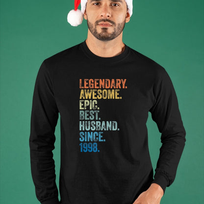 Best Wife Shirt, Wife and Husband Unisex T-Shirt/Hoodie/Sweatshirt HLT00 - Mens Legendary Awesome Epic Best Husband Since 1998 T-Shirt