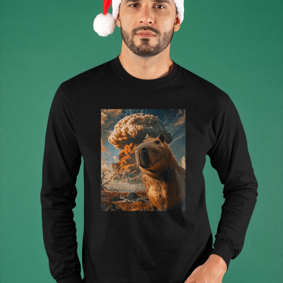 Cute Capybara Shirt, Funny Capybara Unisex T-Shirt/Hoodie/Sweatshirt HLT00 - Funny Graphic Capybara Long Sleeve T-Shirt (13)