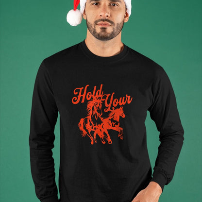 Best Horse Lover Shirt , Funny Horse UnisexT-Shirt/Hoodie/Sweatshirt HLT00 - Hold Your Horses Vintage Western Cowgirl Cowboy Rodeo T-Shirt