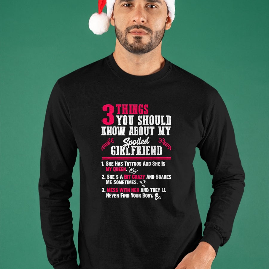Best Wife Shirt, Wife and Husband Unisex T-Shirt/Hoodie/Sweatshirt HLT00 - 3 Things You Should Know About My Spoiled Girlfriend - Gift T-Shirt