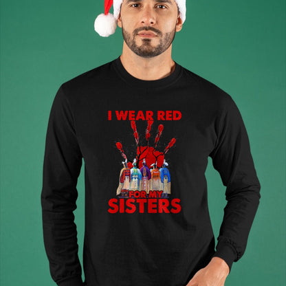 Native American T-Shirts, Vintage Native American Unisex T-Shirt/Hoodie/Sweatshirt HLT00 - I Wear Red For My Sisters Native American MMIW Awareness