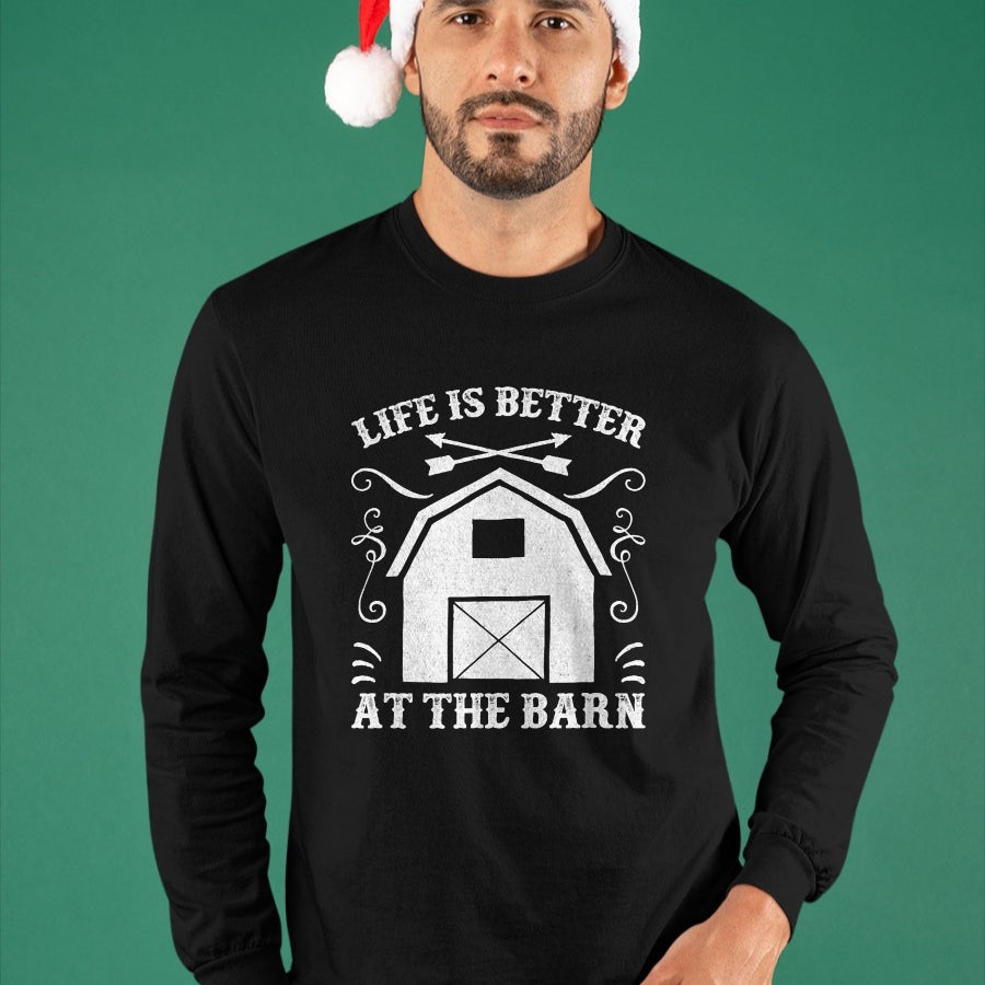 Best Horse Lover Shirt , Funny Horse UnisexT-Shirt/Hoodie/Sweatshirt HLT00 - Life Is Better At The Barn Shirt - Funny Farmer T Shirt T-Shirt