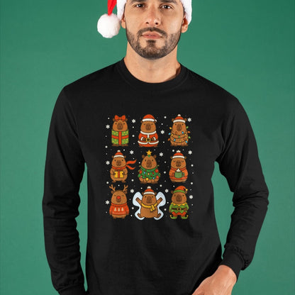 Cute Capybara Shirt, Funny Capybara Unisex T-Shirt/Hoodie/Sweatshirt HLT00 - Cute Christmas Capybara Funny Family Xmas Men Women Kids T-Shirt