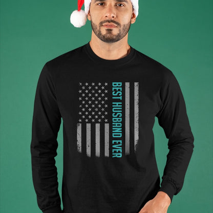 Best Wife Shirt, Wife and Husband Unisex T-Shirt/Hoodie/Sweatshirt HLT00 - Best Husband Ever American Flag Shirt Gifts For Father's day T-Shirt