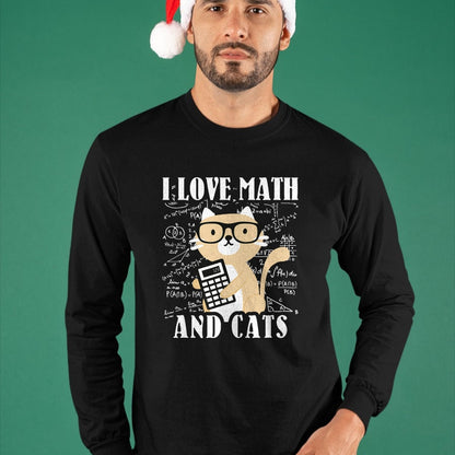 Cat Love Shirt, Funny Cat Lover Gift UnisexT-Shirt/Hoodie/Sweatshirt HLT00 - Math Kitty Cat I Love Math and Cats Mathematics Math T-Shirt for Men Women Kids