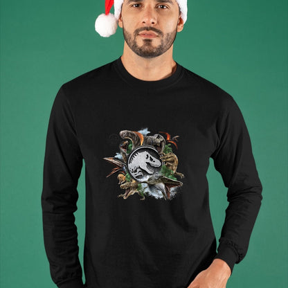 Best Dinosaur Lover Shirt, Funny Dinosaur UnisexT-Shirt/Hoodie/Sweatshirt HLT00 - Jurassic World Rebirth Circle Logo Dinosaurs T-Shirt