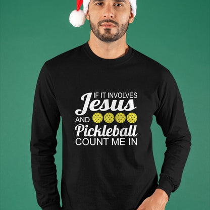 Funny Pickleball Shirt, Pickleball Lover Unisex T-Shirt/Hoodie/Sweatshirt HLT00 - Distressed Jesus Pickleball Player Worship Church Graphic T-Shirt