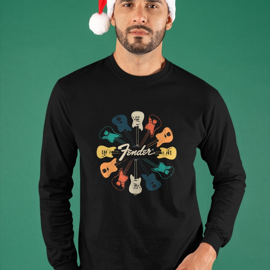 Guitar Lover Shirt, Funny Guitar UnisexT-Shirt/Hoodie/Sweatshirt HLT00 - Fender Retro Guitar Kaleidoscope T-Shirt Small