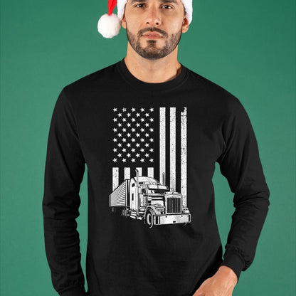 Best Truck Driver Life Shirt, Funny Trucker UnisexT-Shirt/Hoodie/Sweatshirt HLT00 - Cool Trucker For Men Dad Semi Truck Driver US Flag Trucking T-Shirt