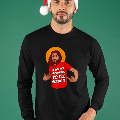 Christian Tee, Christian Faith Unisex T-Shirt/Hoodie/Sweatshirt HLT00 - Funny Jesus Christian Meme Yo I_ll Solve It Christmas T-Shirt (1)