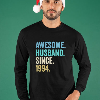 Best Wife Shirt, Wife and Husband Unisex T-Shirt/Hoodie/Sweatshirt HLT00 - Awesome Husband Since 1994 30th wedding anniversary 30 years T-Shirt