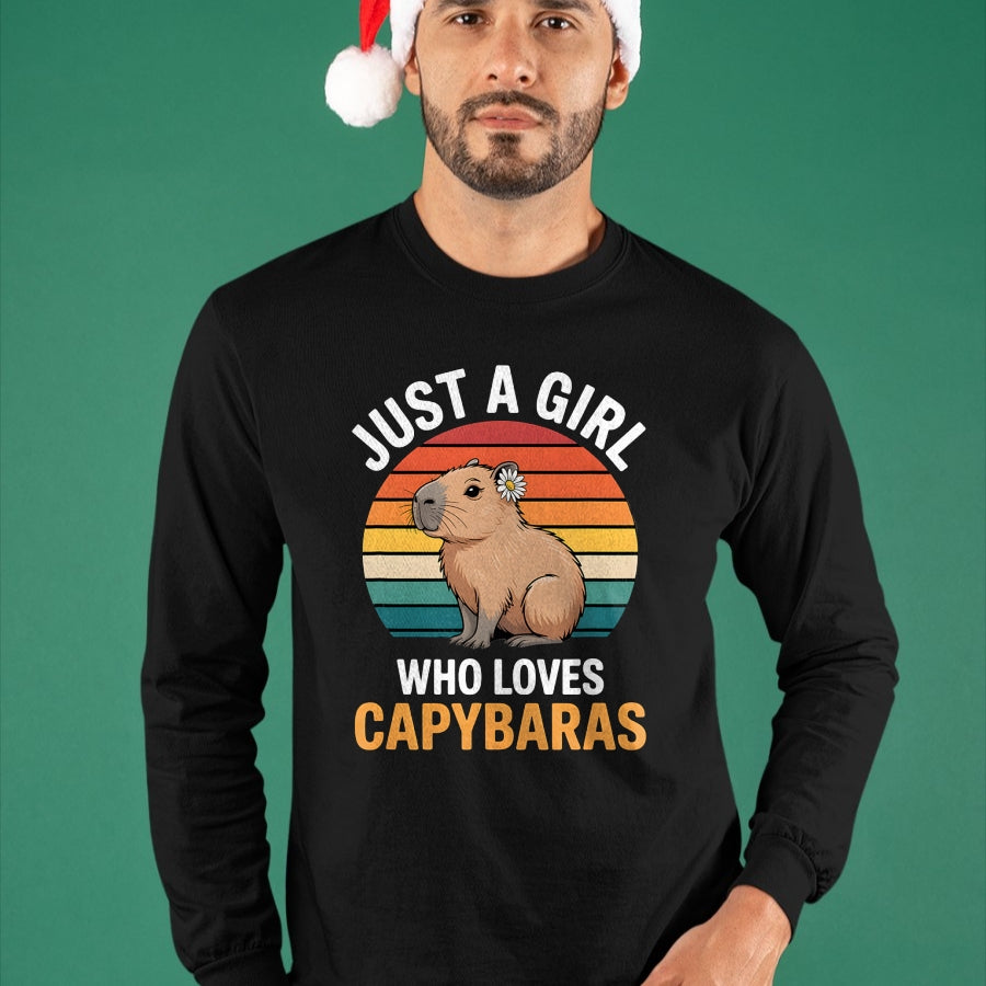 Cute Capybara Shirt, Funny Capybara Unisex T-Shirt/Hoodie/Sweatshirt HLT00 - Girls Capybara T-Shirt (1)