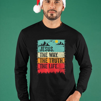 Christian Tee, Christian Faith Unisex T-Shirt/Hoodie/Sweatshirt HLT00 - Jesus The Way Truth Life Women Men Kids Christian Worship T-Shirt (1)