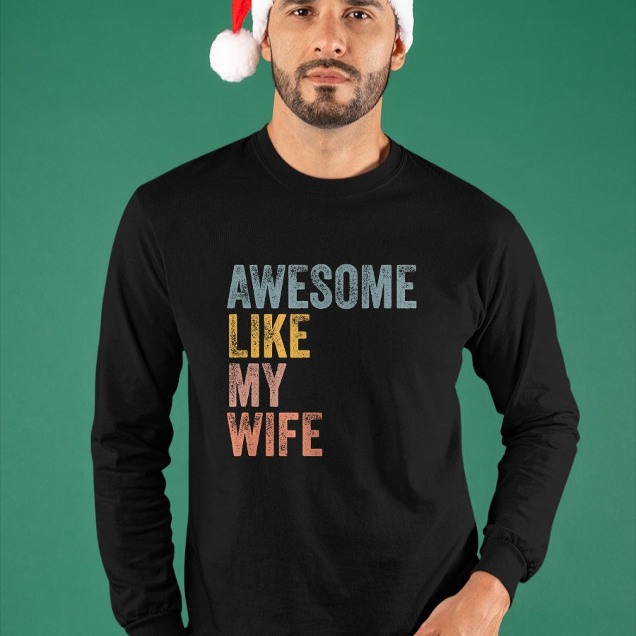 Best Wife Shirt, Wife and Husband Unisex T-Shirt/Hoodie/Sweatshirt HLT00 - Mens Husband Awesome Like my wife Funny Vintage Text T-Shirt (1)