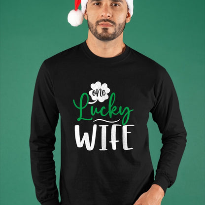 Best Wife Shirt, Wife and Husband Unisex T-Shirt/Hoodie/Sweatshirt HLT00 - Gift for wife T shirt, lucky wife   Womens Happy Saint Patricks Day Irish Shamrock One Lucky Wife Ta
