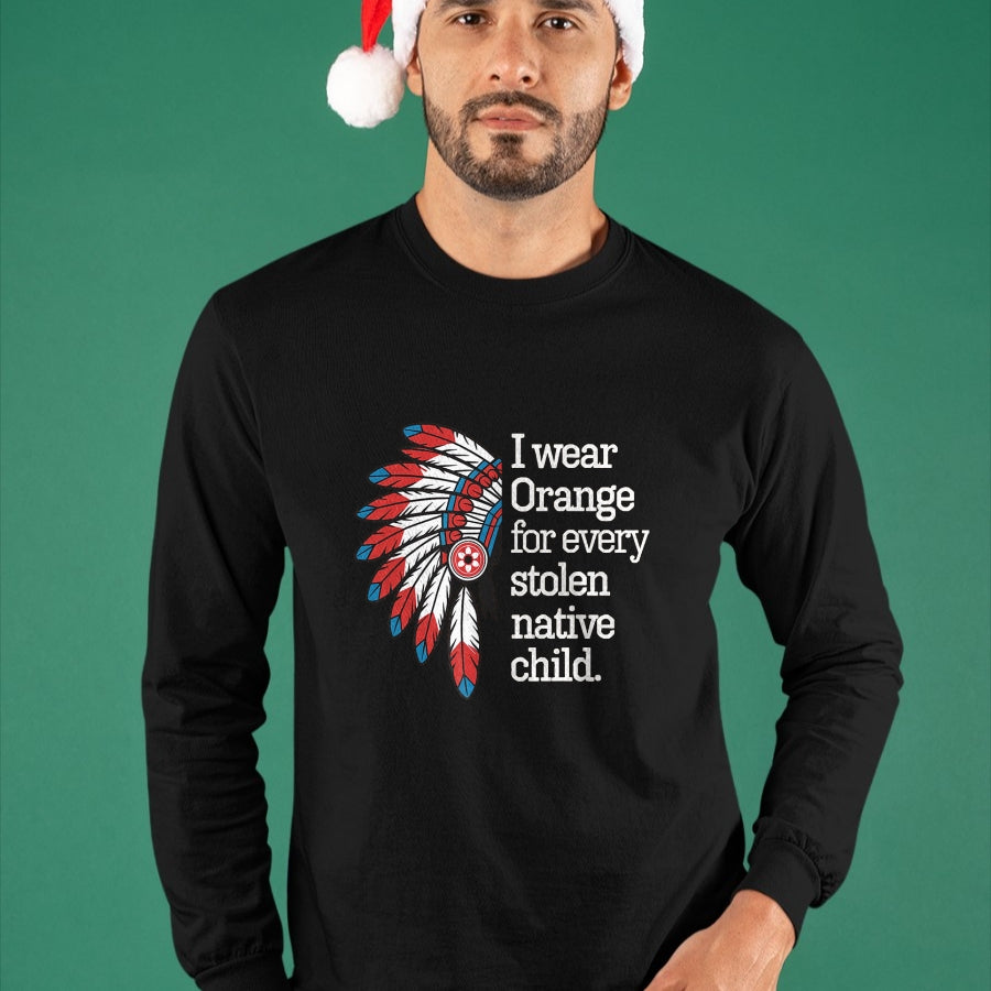 Native American T-Shirts, Vintage Native American Unisex T-Shirt/Hoodie/Sweatshirt HLT00 - I Wear Orange For Every American Native Child (1)