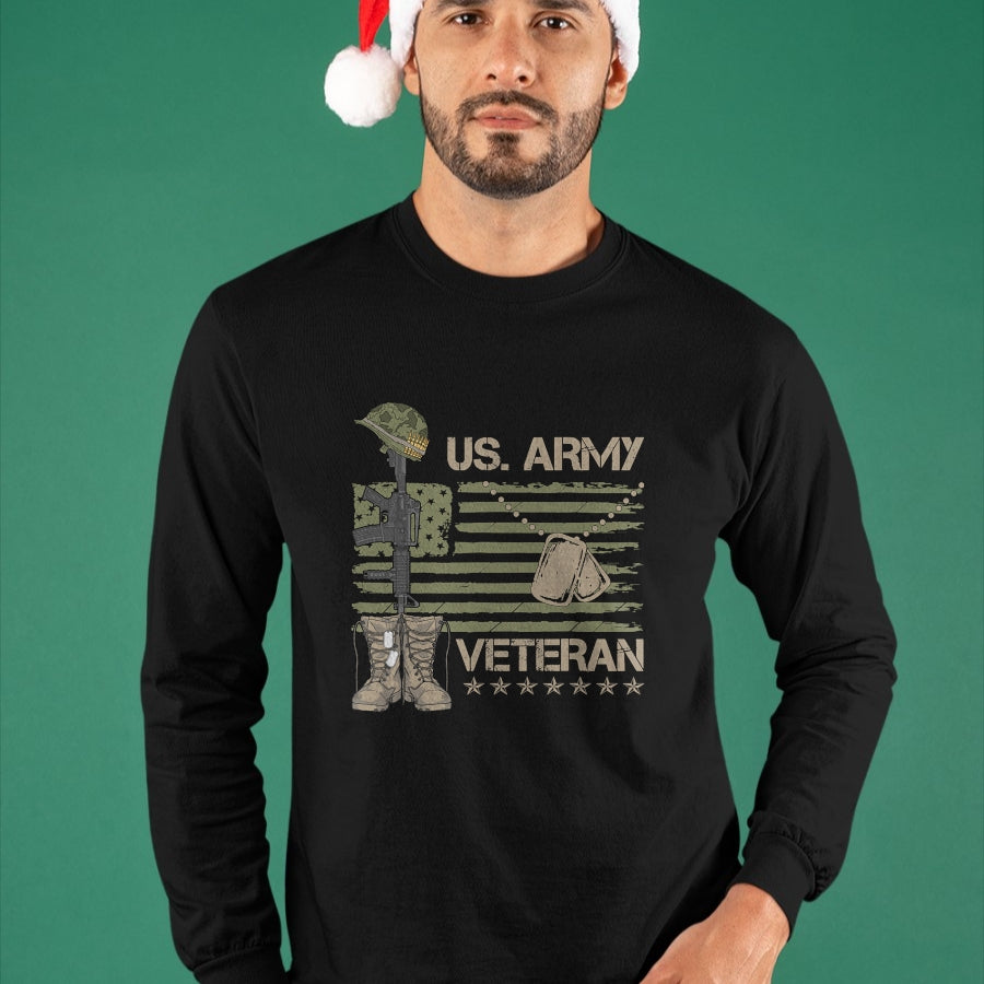 Proud Veteran Shirt, Funny Veteran UnisexT-Shirt/Hoodie/Sweatshirt HLT00 - U.S. Army Veteran Flag Patriotic Shirts for Men and Women Memorial Day Tees T Shirts