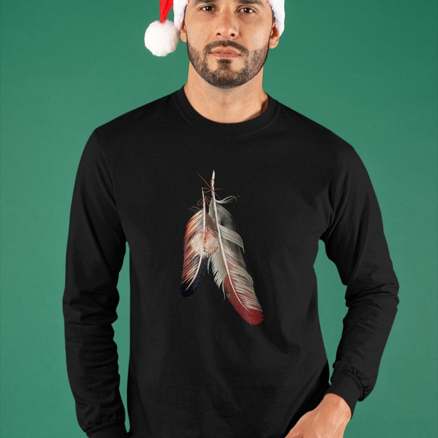 Native American T-Shirts, Vintage Native American Unisex T-Shirt/Hoodie/Sweatshirt HLT00 - Indigenous American Native Tribal Headdress Feathers