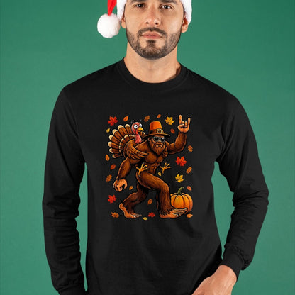 Best Thanksgiving Family Shirt , Funny Thanksgiving UnisexT-Shirt/Hoodie/Sweatshirt HLT00 - Bigfoot Funny Turkey Pumpkin Thanksgiving Day Boys Men T-Shirt