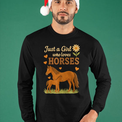 Best Horse Lover Shirt , Funny Horse UnisexT-Shirt/Hoodie/Sweatshirt HLT00 - Just A Girl Who Loves Horses Cute Horse Riding for Women T-Shirt