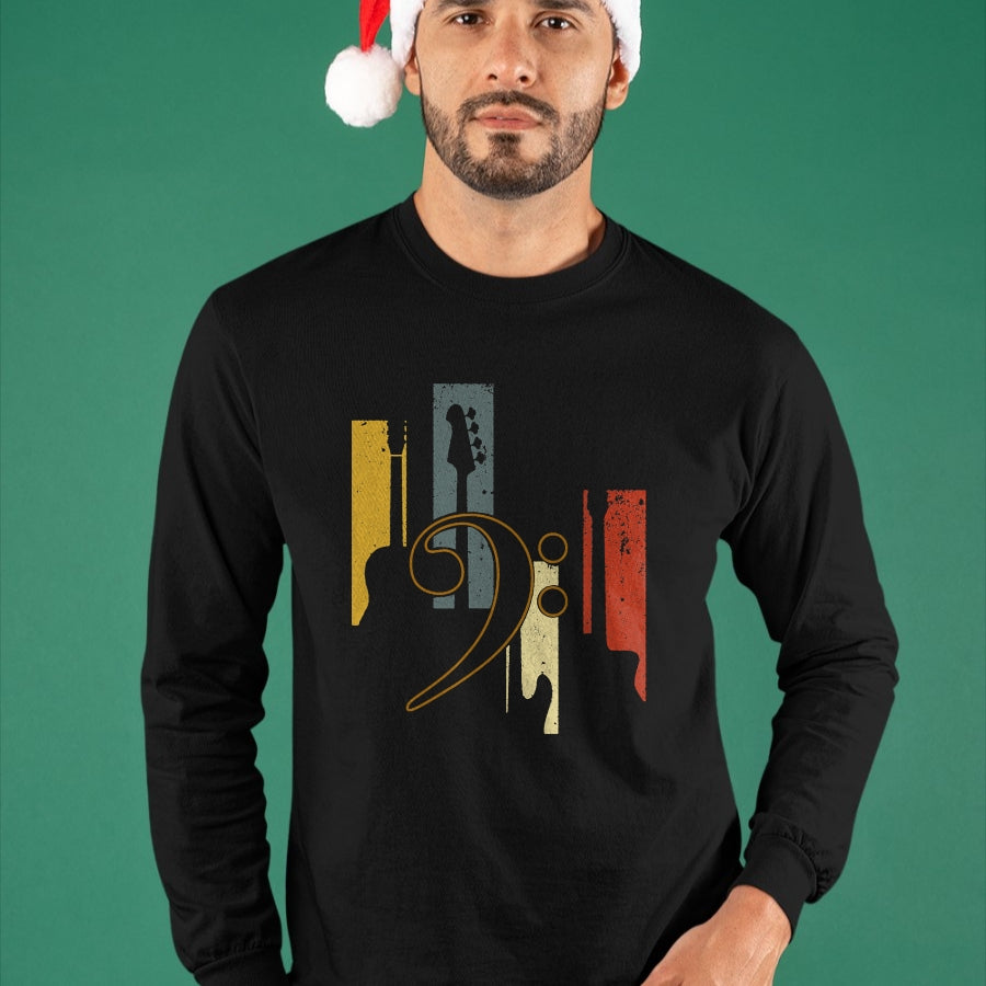 Guitar Lover Shirt, Funny Guitar UnisexT-Shirt/Hoodie/Sweatshirt HLT00 - Bass Clef Vintage Bass Guitar Players Music Vintage Guitar T-Shirt