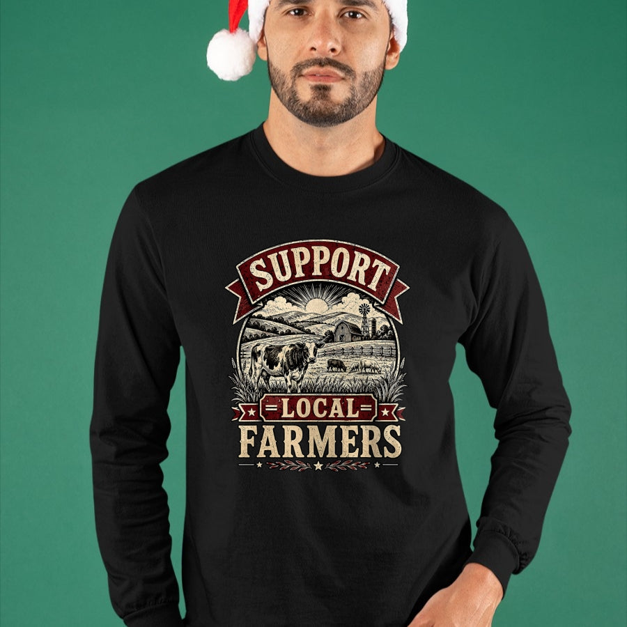 Best Farmer Life Shirt, Funny Farmer UnisexT-Shirt/Hoodie/Sweatshirt HLT00 - Support Local Farmers Farm Cow Barn Agriculture Country T-Shirt