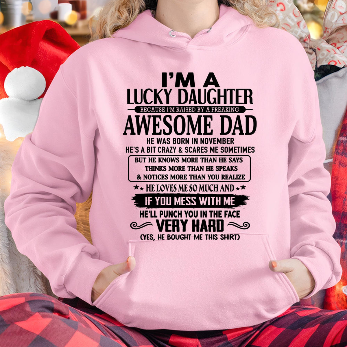 December - I'm Lucky Daughter - Gift for Daughter from Dad - TLEE12 (SKU-TLUCKYDD-12)