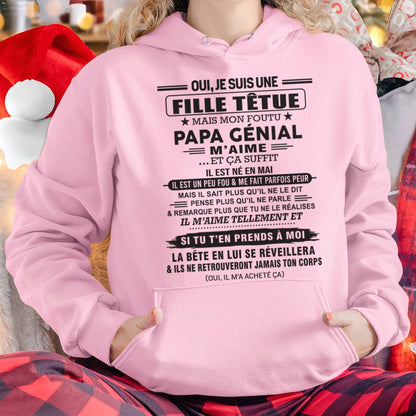 MAI - Oui, je suis une fille têtue – T-shirt | Cadeau d’anniversaire de papa pour sa fille - TLEE05 / fr05 (SKU12-214-05)