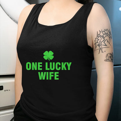 Best Wife Shirt, Wife and Husband Unisex T-Shirt/Hoodie/Sweatshirt HLT00 - Gift for wife T shirt, lucky wife   One Lucky Wife Tank Top (2)