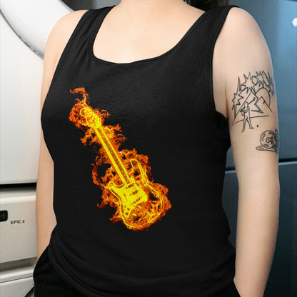Guitar Lover Shirt, Funny Guitar UnisexT-Shirt/Hoodie/Sweatshirt HLT00 - Electric Guitar In Flames Gift Rock Guitar Lovers T-Shirt