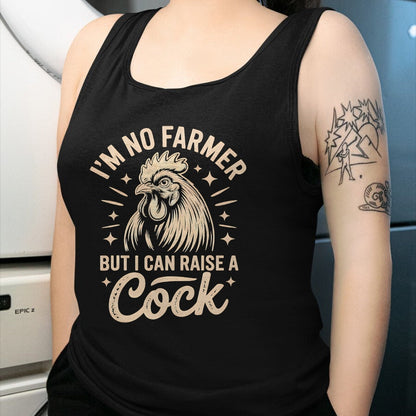 Best Farmer Life Shirt, Funny Farmer UnisexT-Shirt/Hoodie/Sweatshirt HLT00 - I'm No Farmer But I Can Raise a Cock Funny Chicken Lover Fun T-Shirt